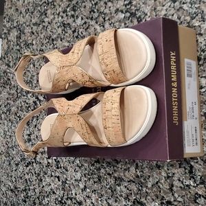 Johnston & Murphy Natural Cork Piped Sandal 👡